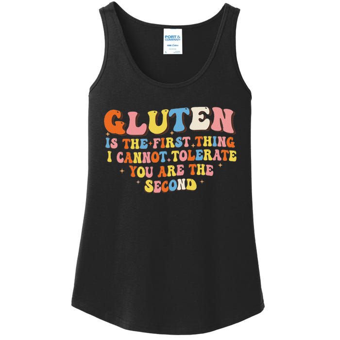 Gluten Is The First Thing I Cannot Tolerate Funny Sarcastic Ladies Essential Tank