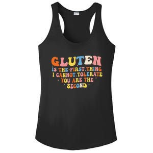 Gluten Is The First Thing I Cannot Tolerate Funny Sarcastic Ladies PosiCharge Competitor Racerback Tank