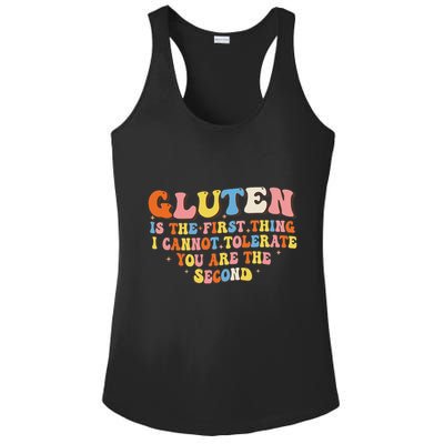 Gluten Is The First Thing I Cannot Tolerate Funny Sarcastic Ladies PosiCharge Competitor Racerback Tank