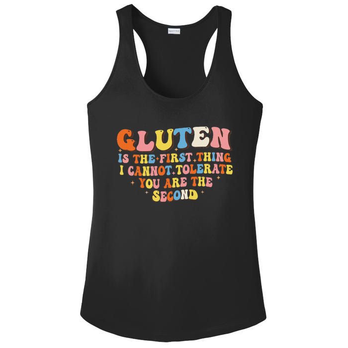 Gluten Is The First Thing I Cannot Tolerate Funny Sarcastic Ladies PosiCharge Competitor Racerback Tank