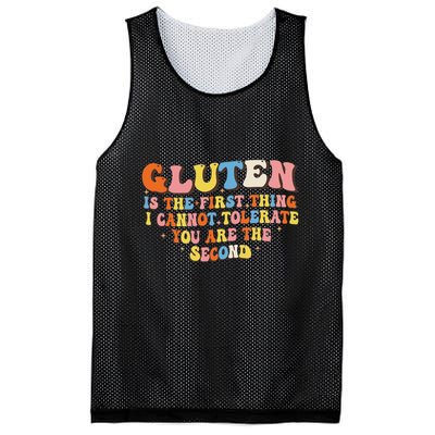 Gluten Is The First Thing I Cannot Tolerate Funny Sarcastic Mesh Reversible Basketball Jersey Tank