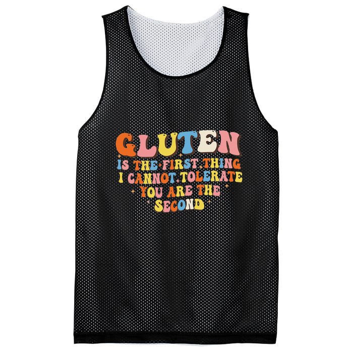 Gluten Is The First Thing I Cannot Tolerate Funny Sarcastic Mesh Reversible Basketball Jersey Tank