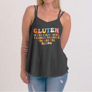 Gluten Is The First Thing I Cannot Tolerate Funny Sarcastic Women's Strappy Tank