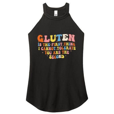 Gluten Is The First Thing I Cannot Tolerate Funny Sarcastic Women's Perfect Tri Rocker Tank