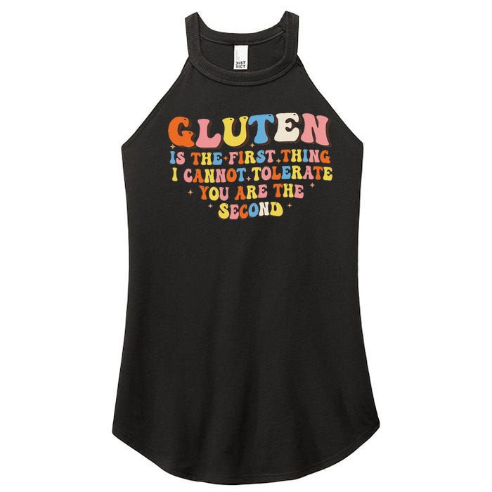 Gluten Is The First Thing I Cannot Tolerate Funny Sarcastic Women's Perfect Tri Rocker Tank