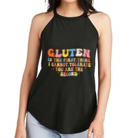 Gluten Is The First Thing I Cannot Tolerate Funny Sarcastic Women's Perfect Tri Rocker Tank