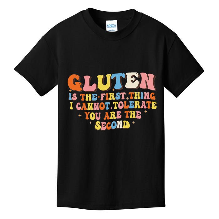 Gluten Is The First Thing I Cannot Tolerate Funny Sarcastic Kids T-Shirt