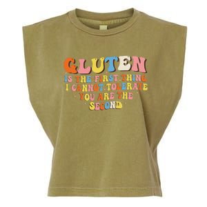 Gluten Is The First Thing I Cannot Tolerate Funny Sarcastic Garment-Dyed Women's Muscle Tee