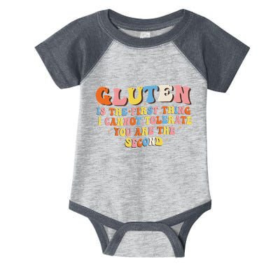 Gluten Is The First Thing I Cannot Tolerate Funny Sarcastic Infant Baby Jersey Bodysuit