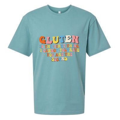 Gluten Is The First Thing I Cannot Tolerate Funny Sarcastic Sueded Cloud Jersey T-Shirt