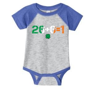 Green Irish Unity 26 + 6 = 1 St Paddys Day Ireland Gift Infant Baby Jersey Bodysuit