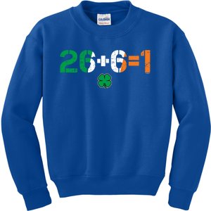 Green Irish Unity 26 + 6 = 1 St Paddys Day Ireland Gift Kids Sweatshirt