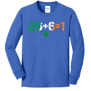 Green Irish Unity 26 + 6 = 1 St Paddys Day Ireland Gift Kids Long Sleeve Shirt