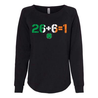 Green Irish Unity 26 + 6 = 1 St Paddys Day Ireland Gift Womens California Wash Sweatshirt