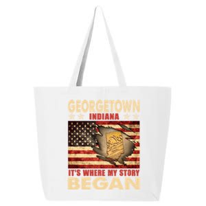 Georgetown Indiana Usa Flag 4th Of July Gift 25L Jumbo Tote