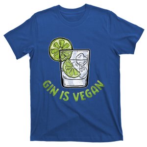 Gin Is Vegan Vegetable Vegetarian Plant Funny Vegan Gift T-Shirt