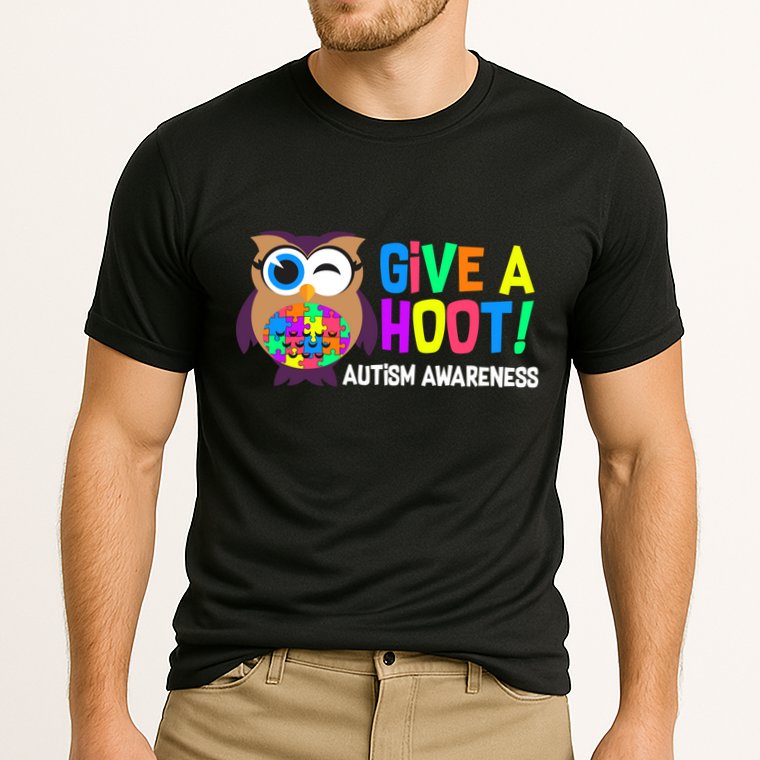 Give A Hoot Autism Awareness Cooling Performance Crew T-Shirt