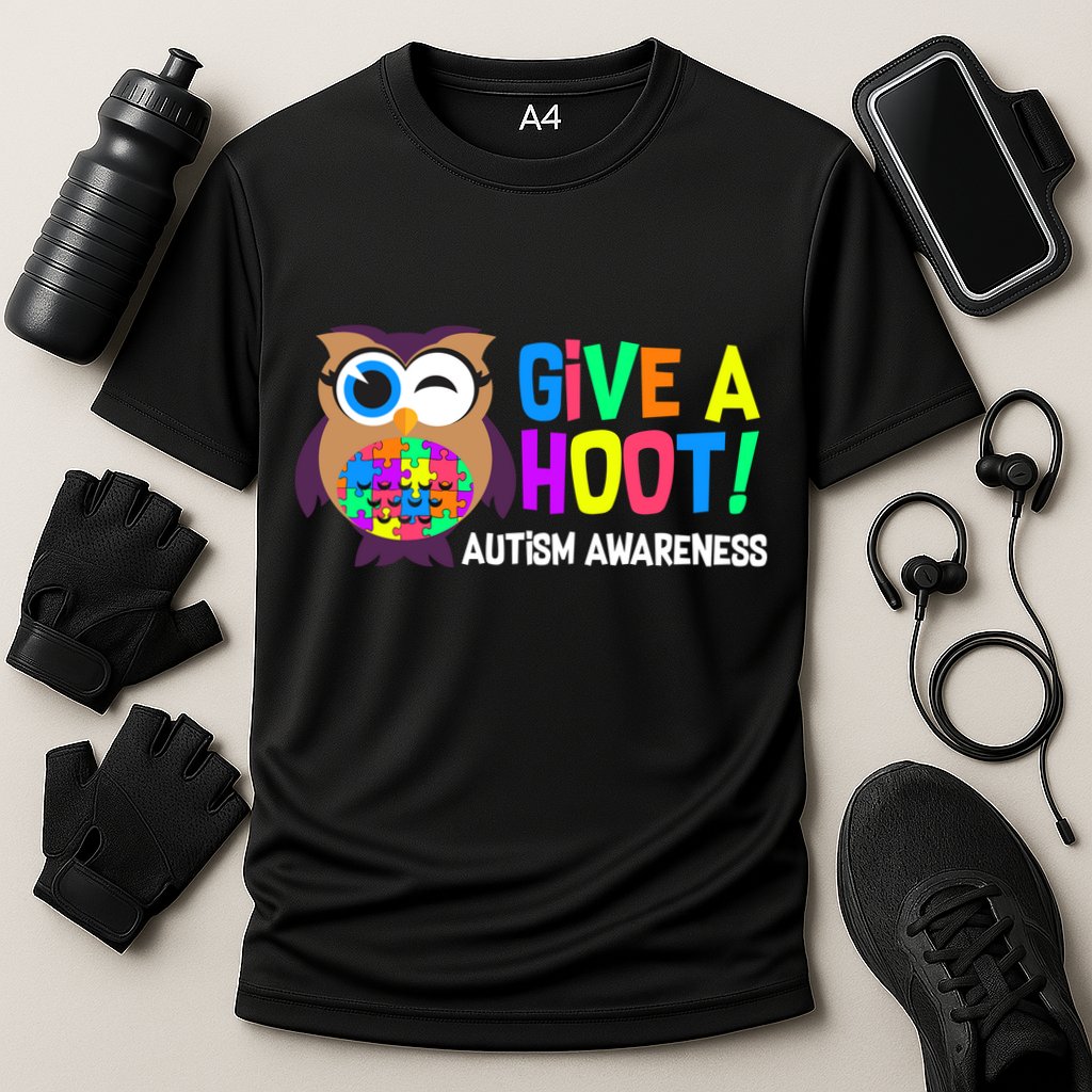 Give A Hoot Autism Awareness Cooling Performance Crew T-Shirt