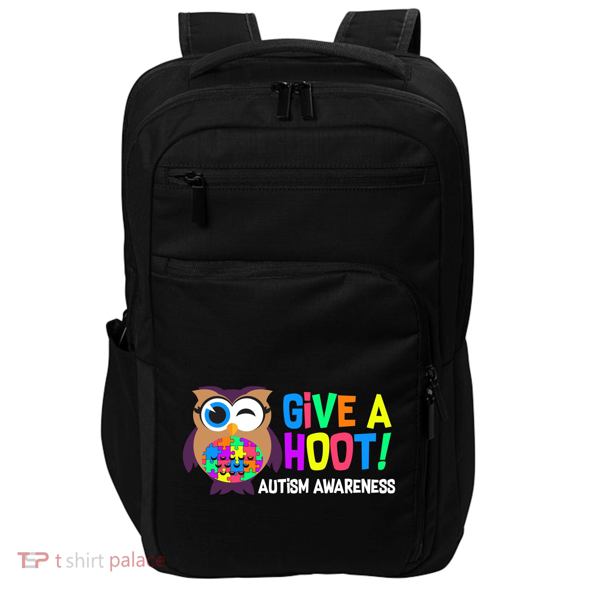 Give A Hoot Autism Awareness Impact Tech Backpack