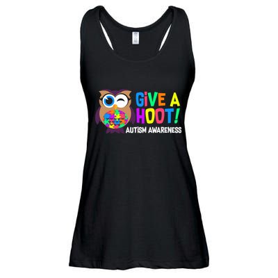 Give A Hoot Autism Awareness Ladies Essential Flowy Tank