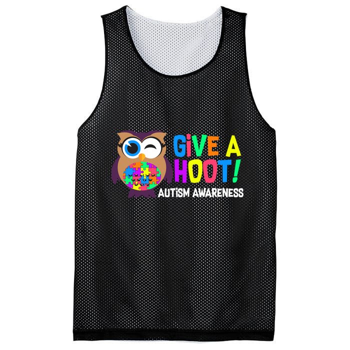 Give A Hoot Autism Awareness Mesh Reversible Basketball Jersey Tank