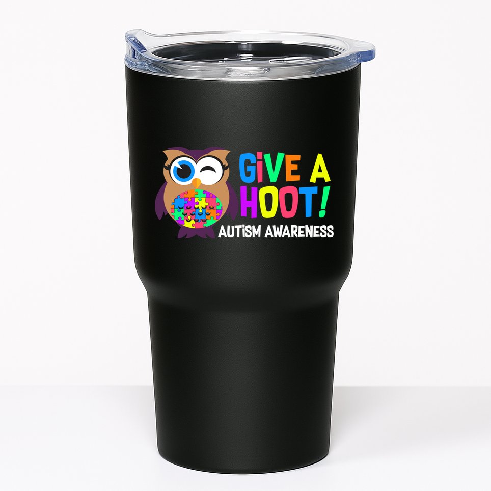 Give A Hoot Autism Awareness Tumbler