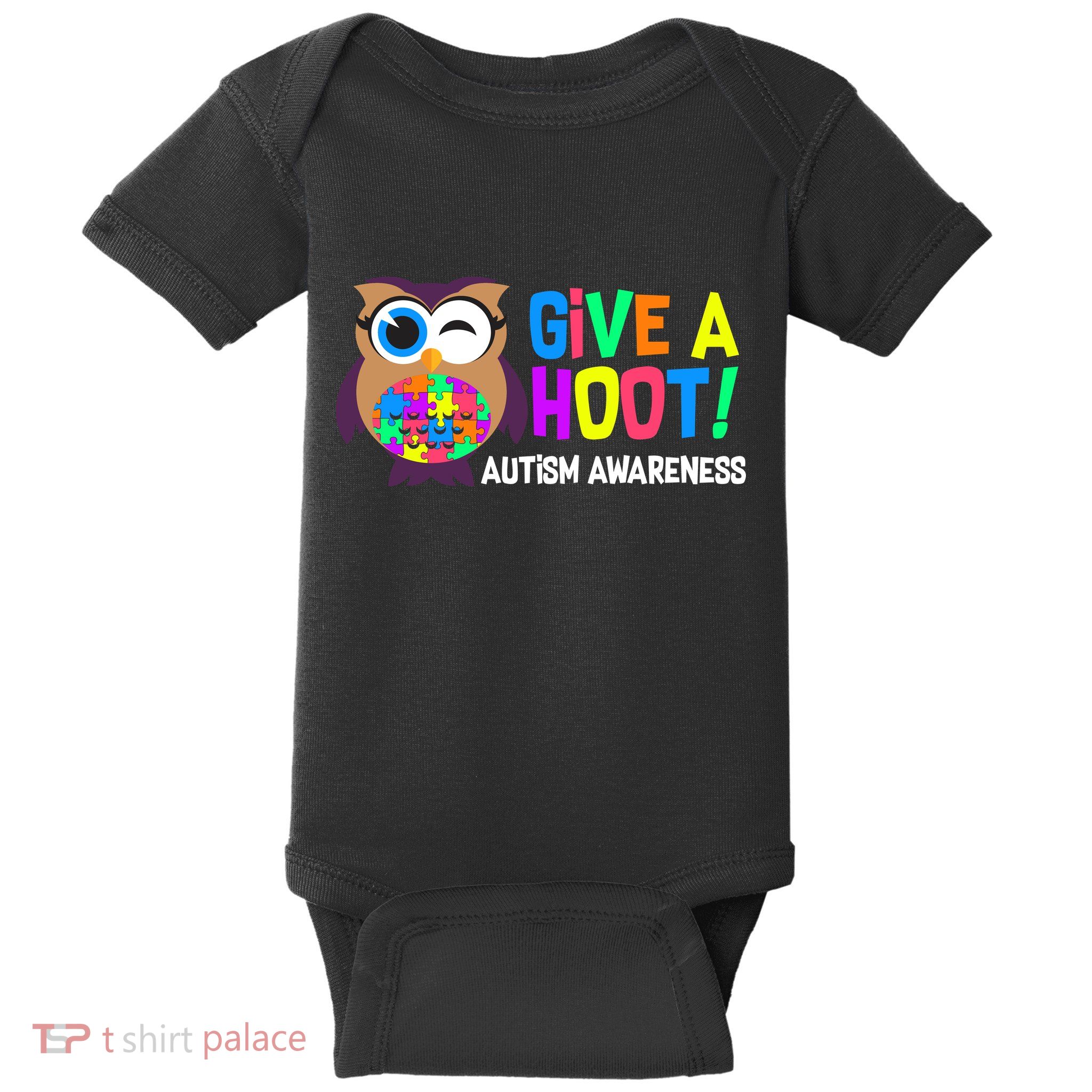 Give A Hoot Autism Awareness Baby Bodysuit