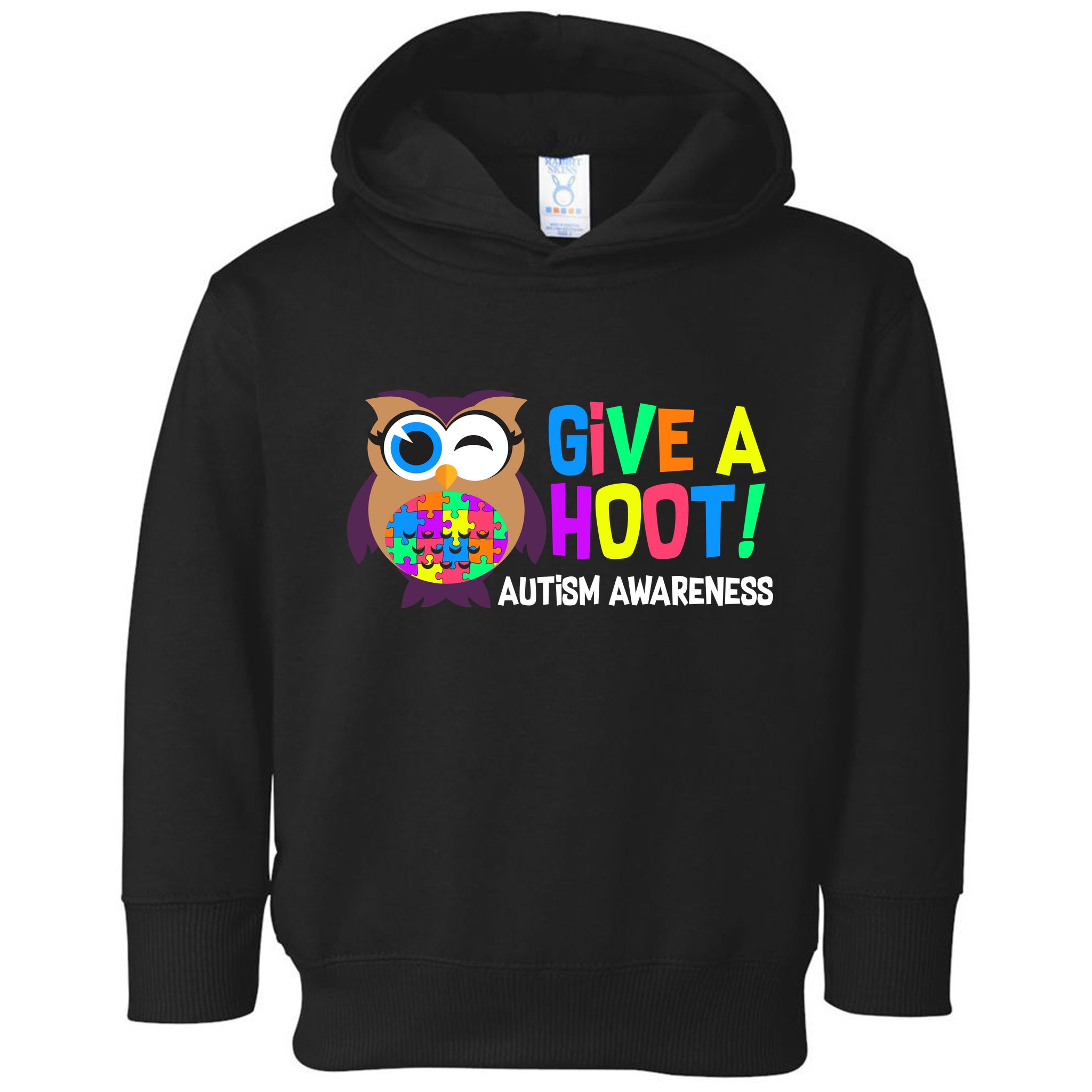 Give A Hoot Autism Awareness Toddler Hoodie