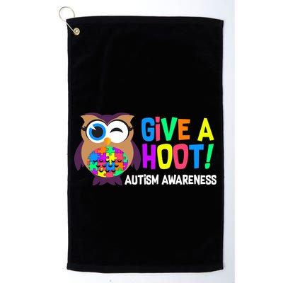 Give A Hoot Autism Awareness Golf Towel