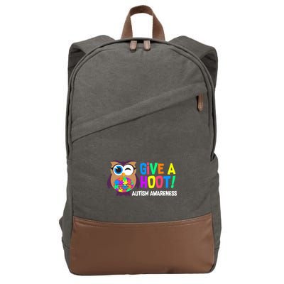 Give A Hoot Autism Awareness Cotton Canvas Backpack