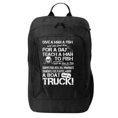 Give A Man A Fish A Boat And A Truck City Backpack