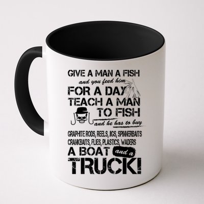 Give A Man A Fish A Boat And A Truck Mug
