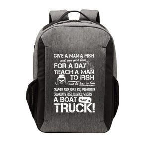 Give A Man A Fish A Boat And A Truck Vector Backpack