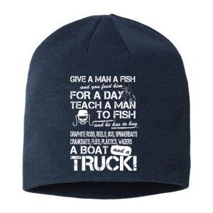 Give A Man A Fish A Boat And A Truck Sustainable Beanie