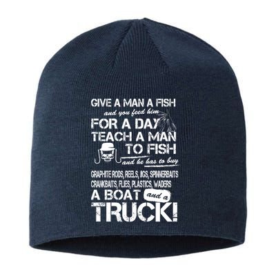 Give A Man A Fish A Boat And A Truck Sustainable Beanie