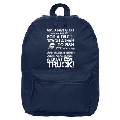 Give A Man A Fish A Boat And A Truck 16 in Basic Backpack