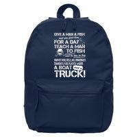 Give A Man A Fish A Boat And A Truck 16 in Basic Backpack