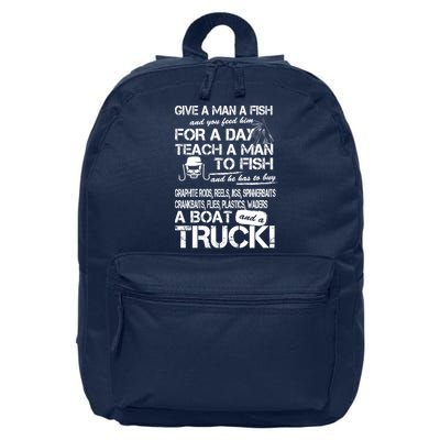 Give A Man A Fish A Boat And A Truck 16 in Basic Backpack