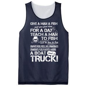 Give A Man A Fish A Boat And A Truck Mesh Reversible Basketball Jersey Tank