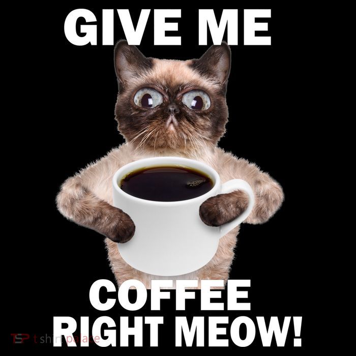 Give Me Coffee Right Meow Tall T-Shirt