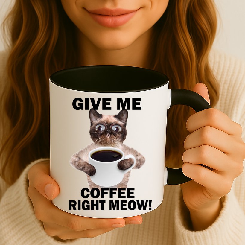 Give Me Coffee Right Meow Mug