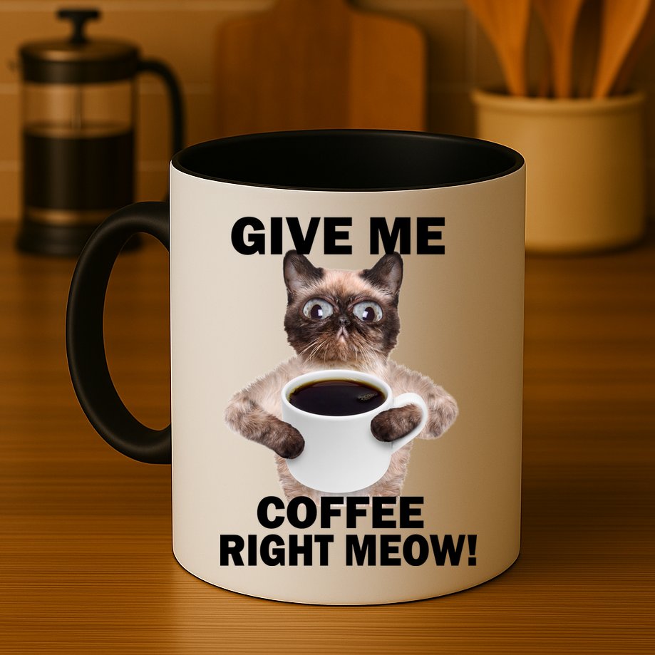 Give Me Coffee Right Meow Mug