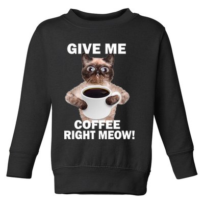 Give Me Coffee Right Meow Toddler Sweatshirt