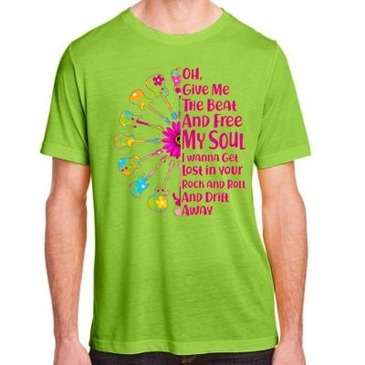 Give Me The Beat Hippie Guitars Adult ChromaSoft Performance T-Shirt