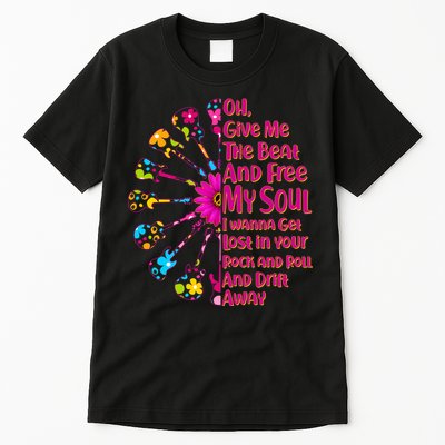 Give Me The Beat Hippie Guitars Tall T-Shirt