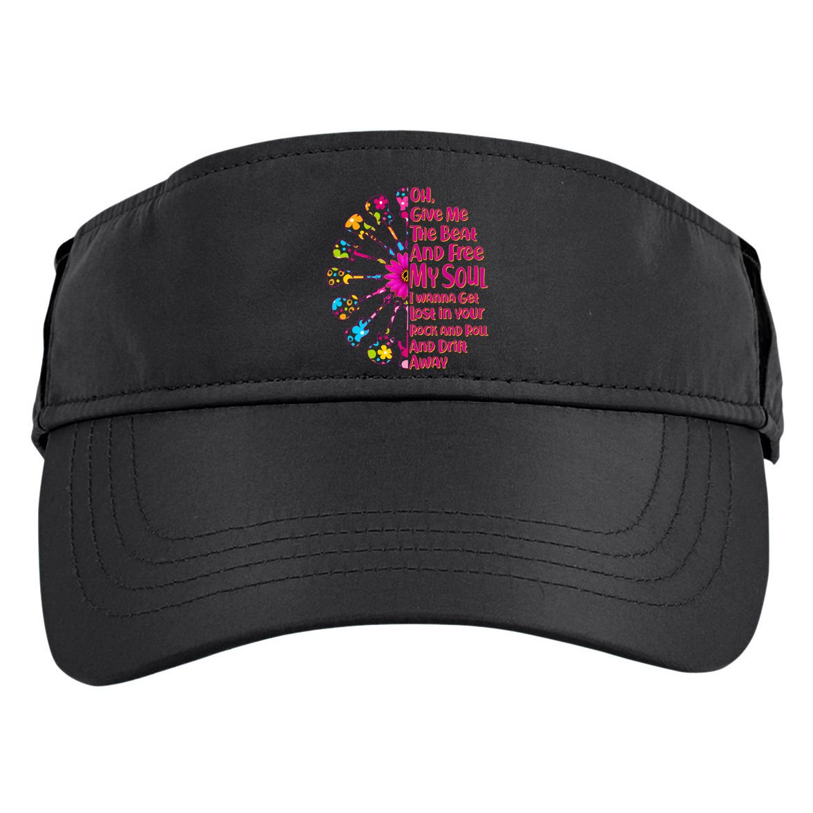 Give Me The Beat Hippie Guitars Adult Drive Performance Visor