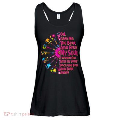 Give Me The Beat Hippie Guitars Ladies Essential Flowy Tank