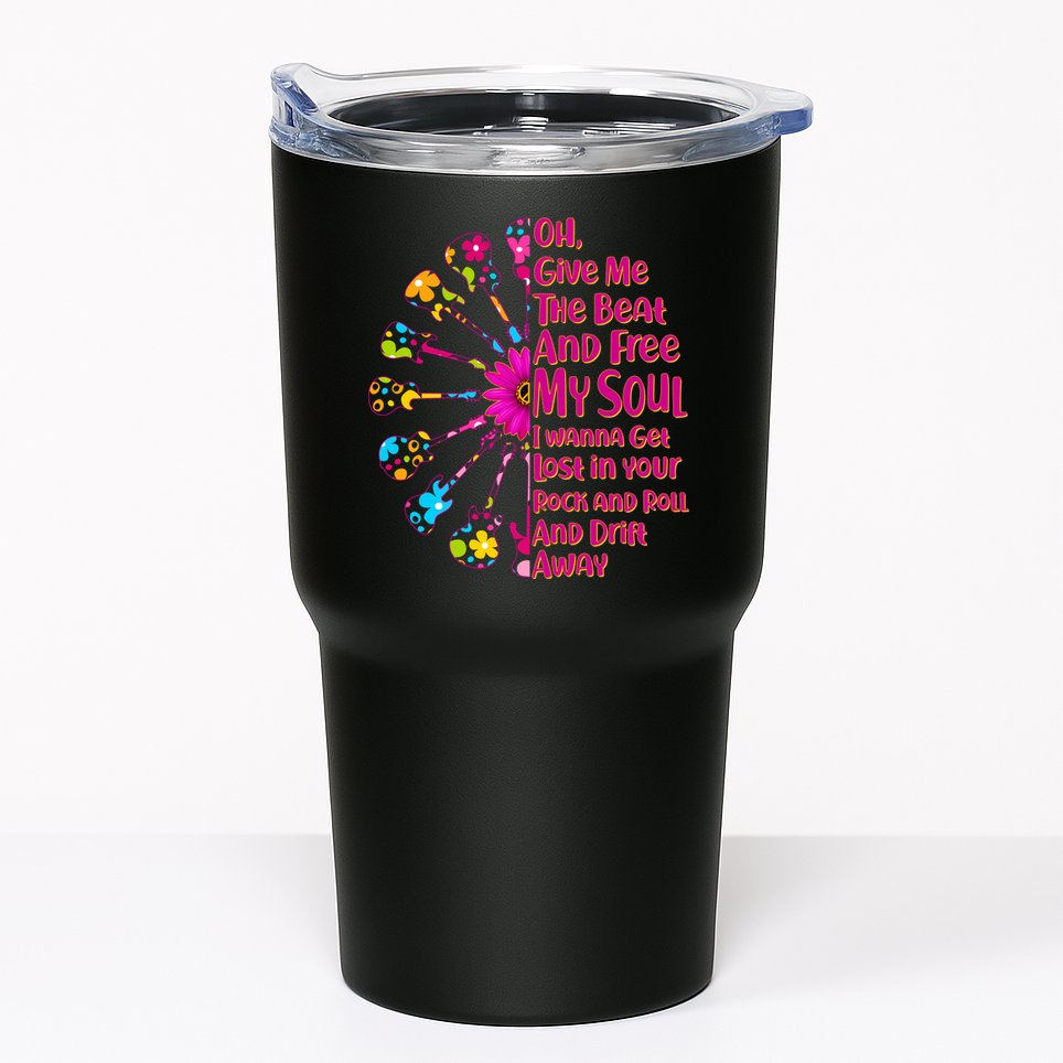 Give Me The Beat Hippie Guitars Tumbler