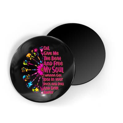 Give Me The Beat Hippie Guitars Magnet