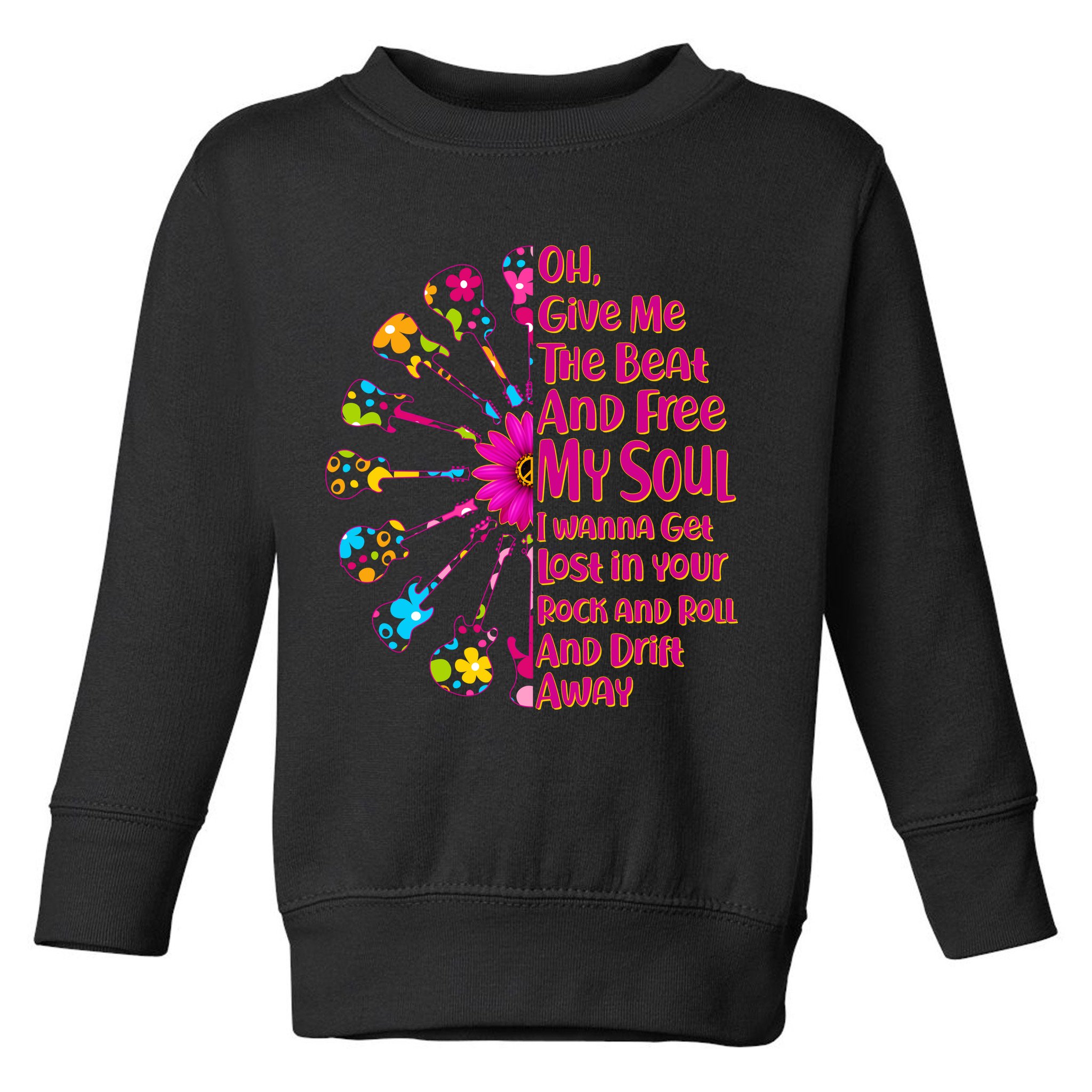 Give Me The Beat Hippie Guitars Toddler Sweatshirt